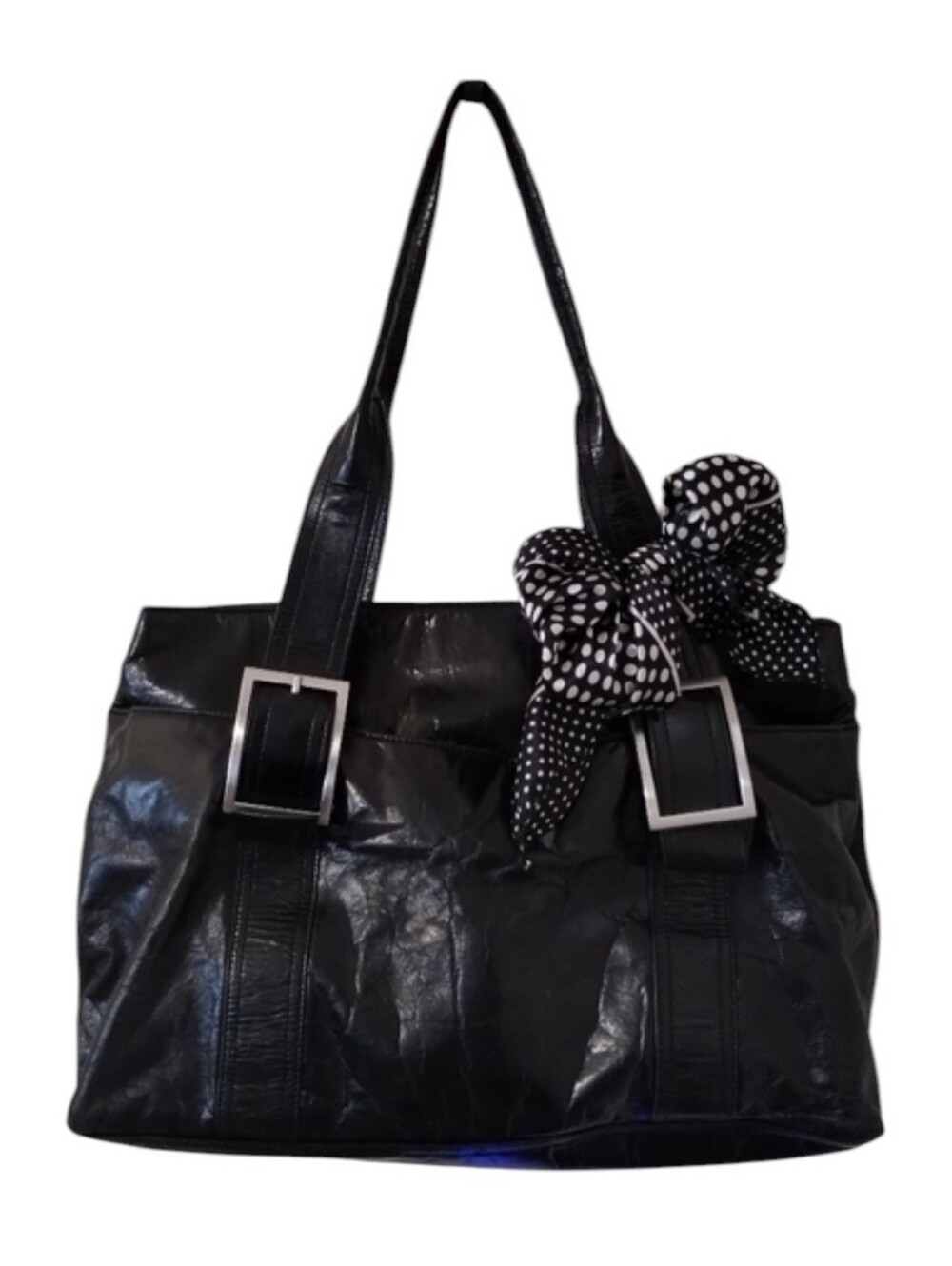 Kenneth Cole Large Elegant Black Leather Satchel Bag